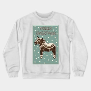 Cute Decorated Gingerbread horse , the best traditional cookie at Christmas in Finland Crewneck Sweatshirt